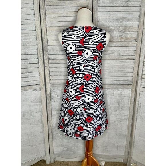 Kaari Blue Red White Blue Lace Floral Dress Size 2 - Picture 3 of 10